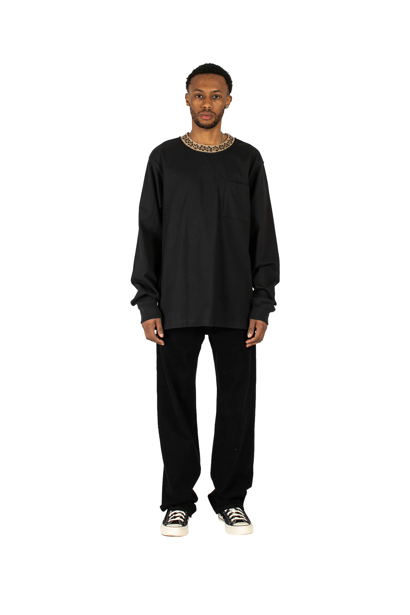 Flower Mock Neck Crewneck 1 Flower Mock Neck Crewneck