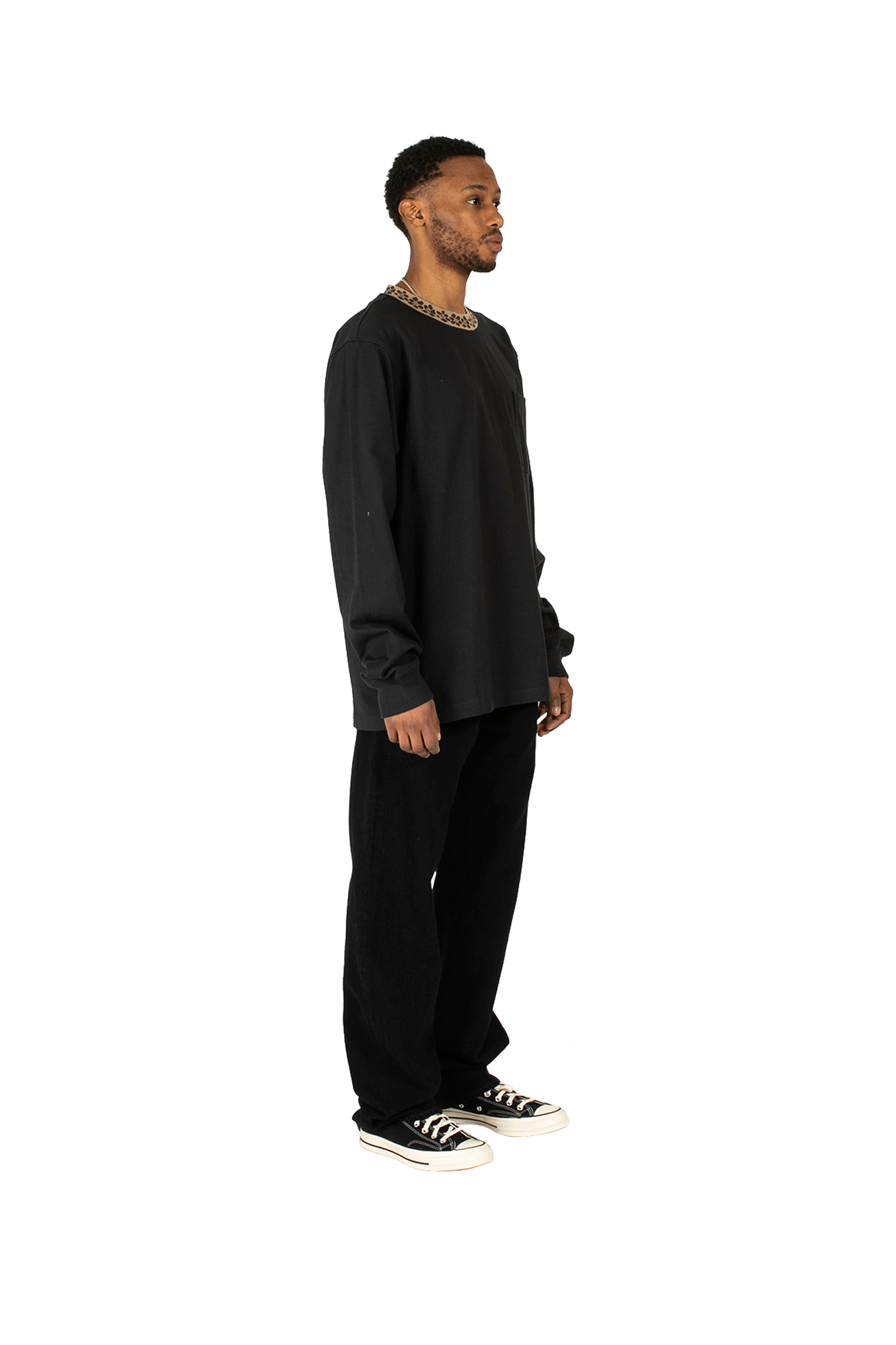 Flower Mock Neck Crewneck 2 Flower Mock Neck Crewneck - Image 2