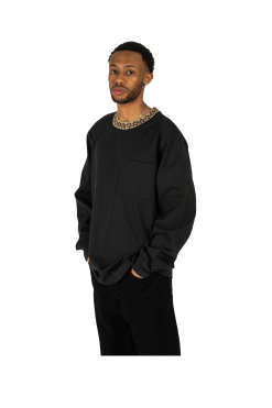 Flower Mock Neck Crewneck 11 Flower Mock Neck Crewneck -footwear Elegant shop 1140284BLK 4