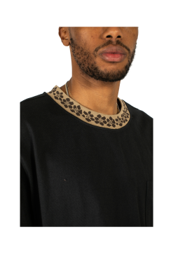 Flower Mock Neck Crewneck 12 Flower Mock Neck Crewneck -footwear Elegant shop 1140284BLK 5