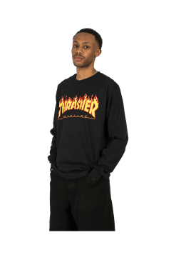 Flame LongSleeve T-Shirt -footwear Elegant shop 311032BLACK 4