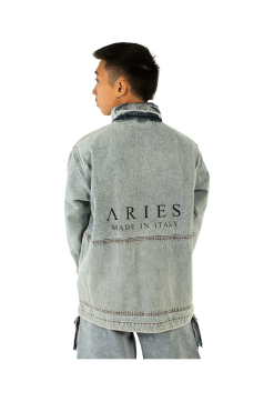 Acid Wash Cargo Jacket -footwear Elegant shop FTAR70105BLU 5