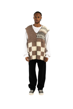 Patchwork Hand-Knit Vest