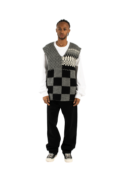 Patchwork Hand-Knit Vest