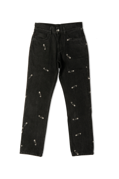 Safety Pin 5 Pocket Denim -footwear Elegant shop P22W038BLK 7